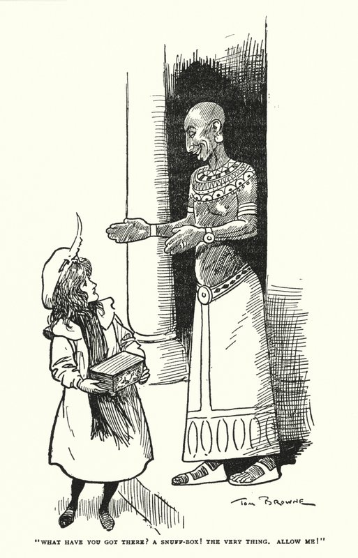 "O que é que tens aí? Uma caixa de rapé! A própria coisa, permita-me!" (litho) de Tom Browne