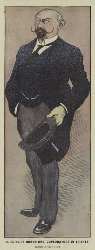 Príncipe Konrad de Hohenlohe-Schillingsfurst, governador austríaco de Trieste de Ugo Finozzi