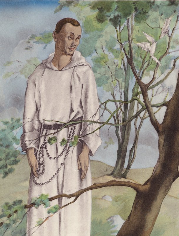 Ilustração de Brunelleschi para Contes et Nouvelles de La Fontaine (litografia a cores) de Umberto (after) Brunelleschi