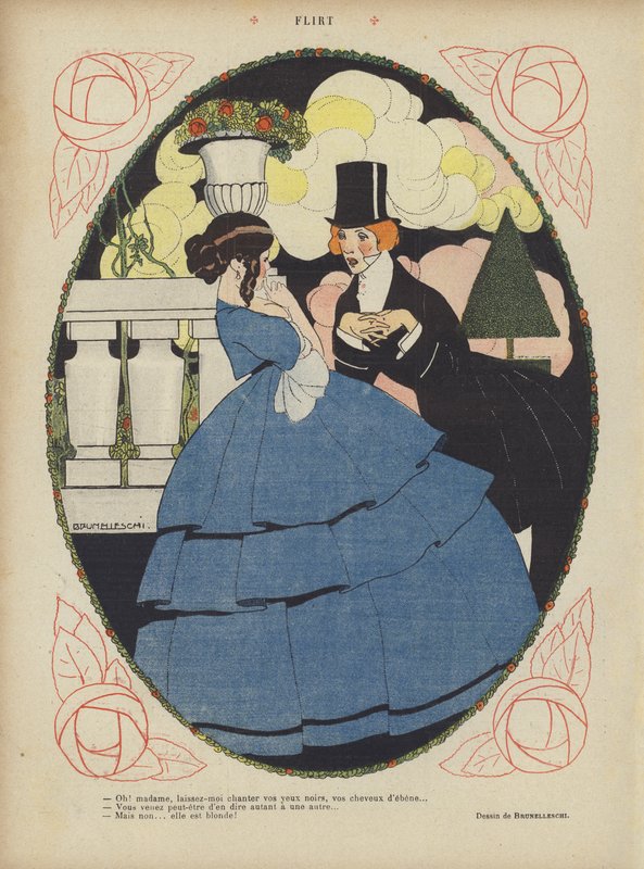 Ilustração para Le Rire (cor litho) de Umberto (after) Brunelleschi
