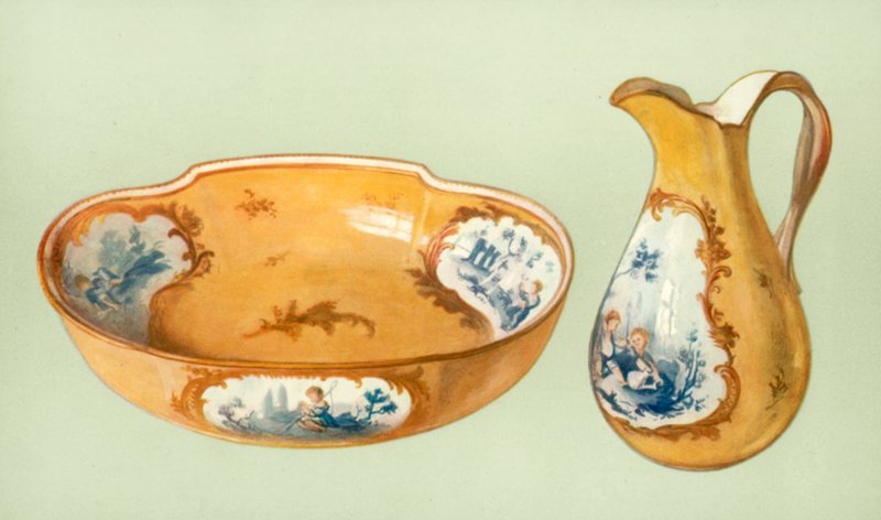 Ewer e bacia, Sevres, terra amarela de Unbekannt Unbekannt