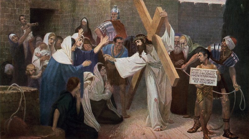 Jesus encontra as mulheres de Jerusalém a caminho de sua crucificação de Unbekannt Unbekannt