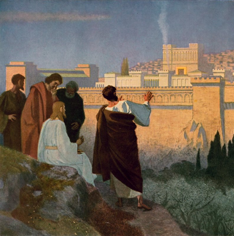 Jesus profetizando a destruição do templo de Jerusalém de Unbekannt Unbekannt