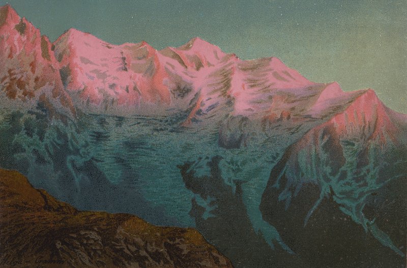 Pôr do sol no Mont Blanc de Unbekannt Unbekannt