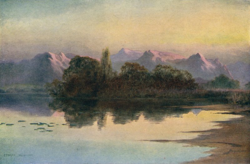 Pôr do sol no lago Wular de Unbekannt Unbekannt