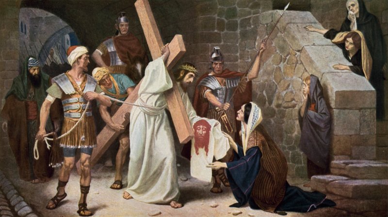 Verônica enxuga o rosto de Jesus de Unbekannt Unbekannt