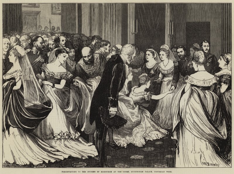 Apresentações para a Duquesa de Edimburgo no Tribunal, Palácio de Buckingham, Ontem Semana de Valentine Walter Lewis Bromley