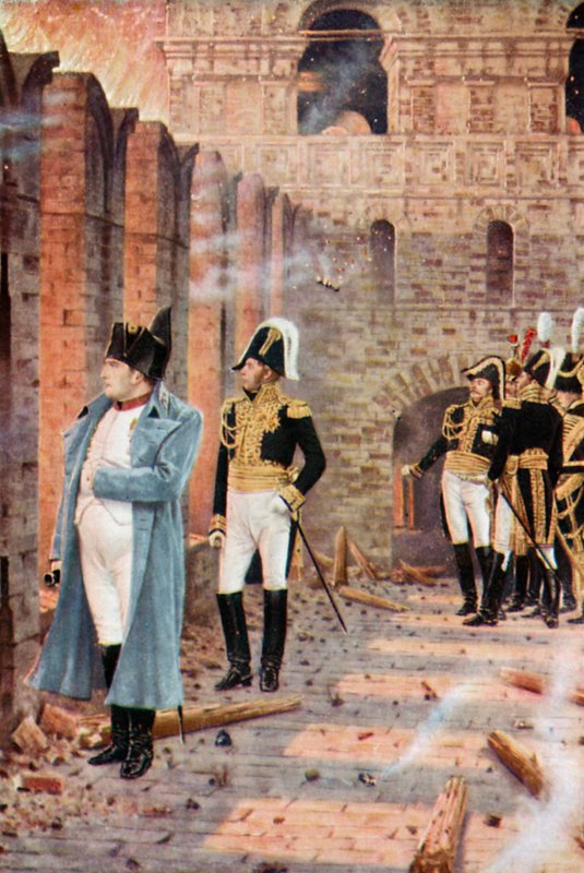 Napoleão em meio às ruínas em chamas de Moscou de Vasili Vasilievich Vereshchagin