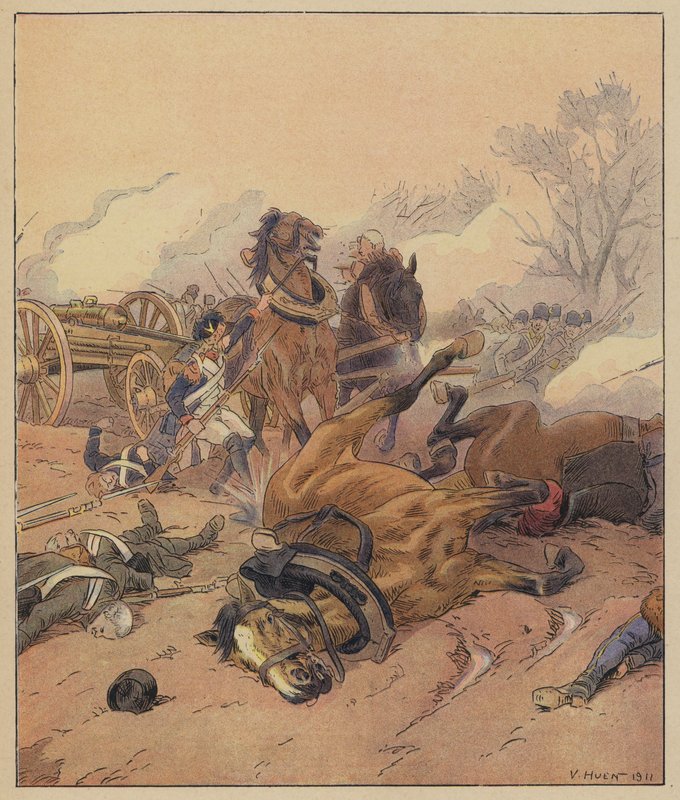 Tropas francesas capturando as linhas inimigas na Batalha de Wissembourg, Guerras Revolucionárias Francesas, 1793 de Victor Huen
