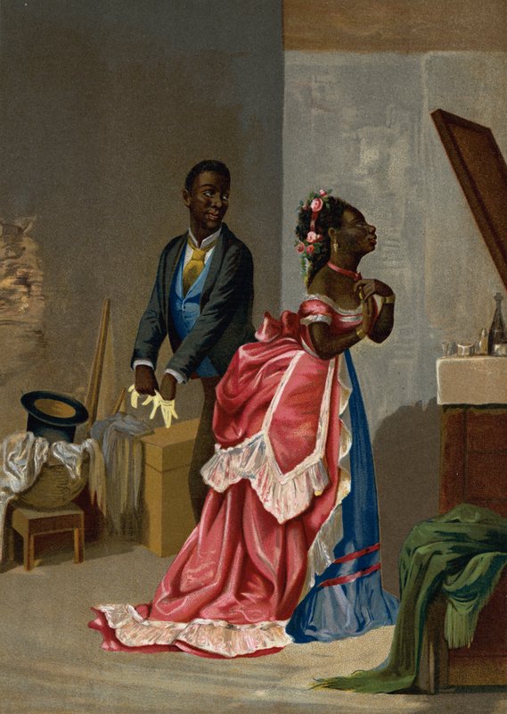 Cromolitho de Cubanos Negros Vestidos para Ir à Dança de Victor Patricio Landaluce