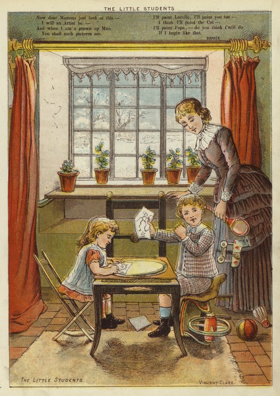 Os pequenos alunos (chromolitho) de Vincent (after) Clare
