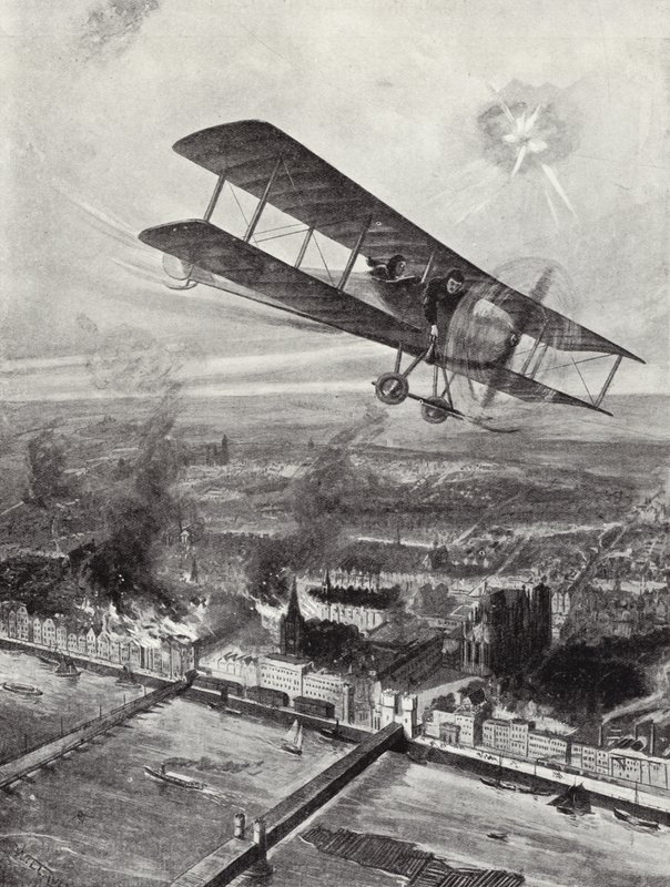 Líder do Esquadrão Spenser Grey sobrevoando Colônia, 8 de outubro de 1914 de W. Avis