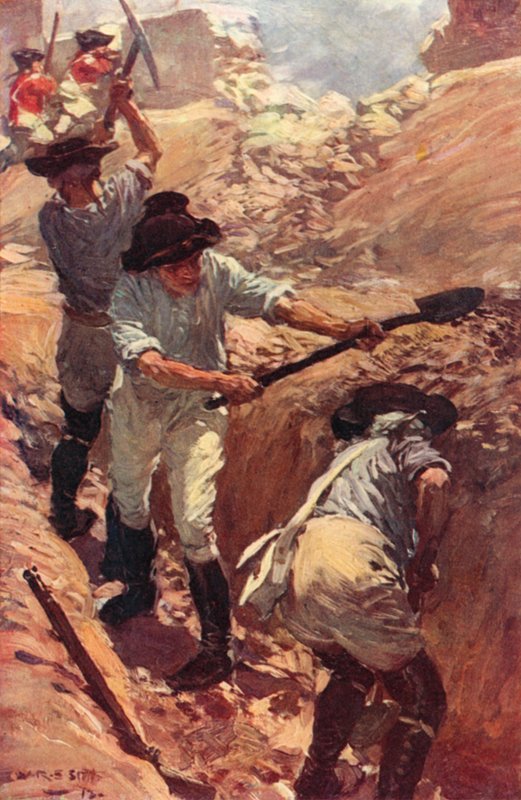 Clive in the Trenches at Arcot (cor litho) de W.R.S. (after) Stott