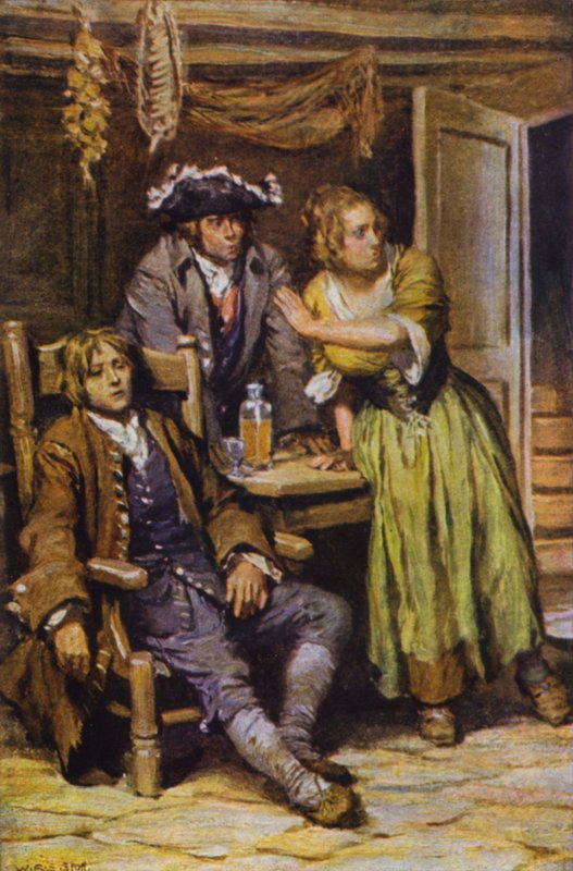 Ilustração para Kidnapped (cor litho) de W.R.S. (after) Stott