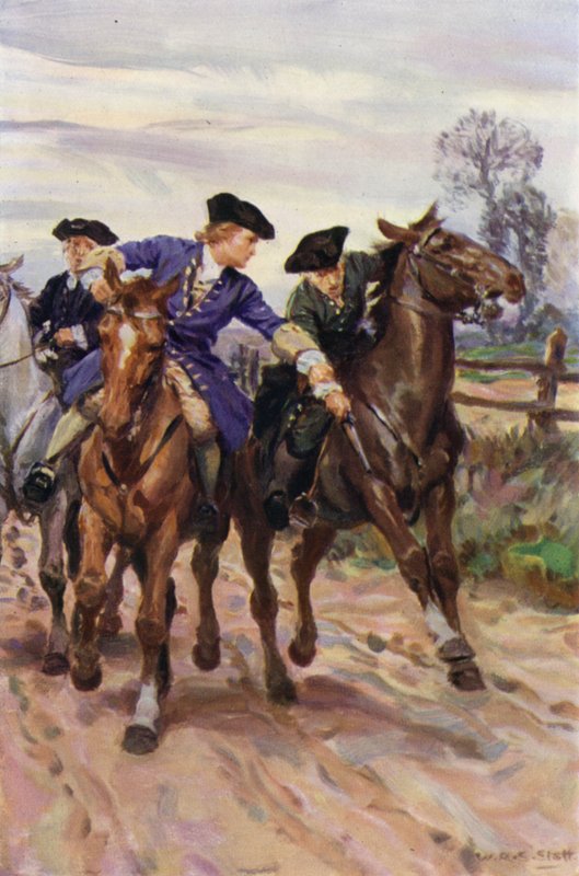 "Jones instantaneamente agarrado à mão do companheiro" (cor litho) de W.R.S. (after) Stott