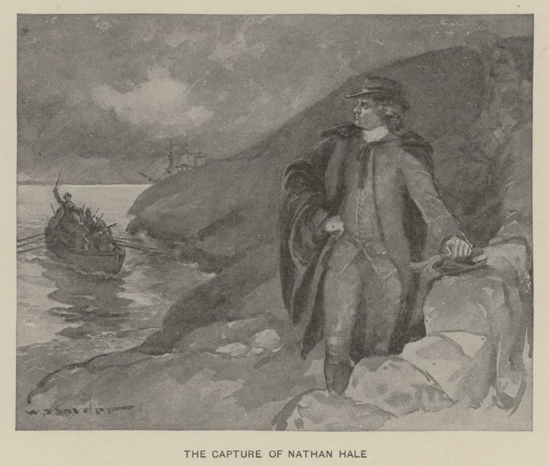 A captura de Nathan Hale (litho) de W. P. Snyder