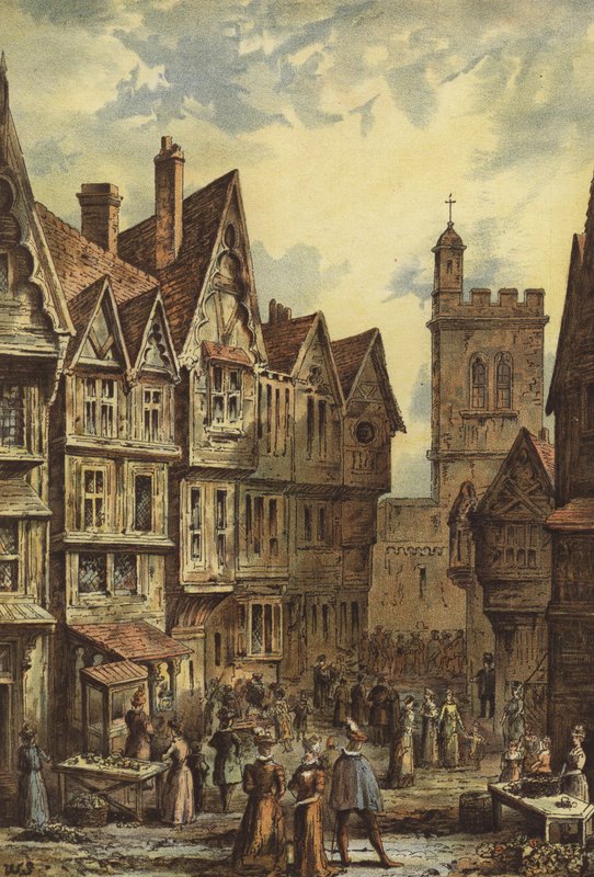 Bucklesbury, Cheapside (cromolitho) de Waldo Sargeant