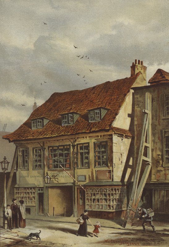 Casa de reuniões de Bunyan, Lambeth (cromolito) de Waldo Sargeant