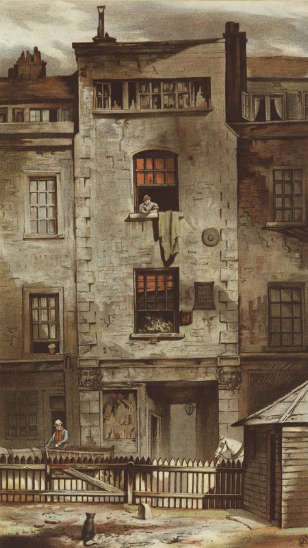 Casa de Dryden, Fetter Lane (cromolitho) de Waldo Sargeant