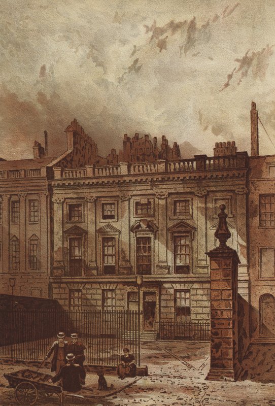 Lindsey ou Ancaster House, Lincoln&39;s Inn Campos (cromolitho) de Waldo Sargeant