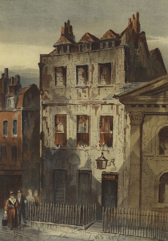 Casa de Sir Isaac Newton, Rua de St. Martin, Leicester Square (cromolito) de Waldo Sargeant
