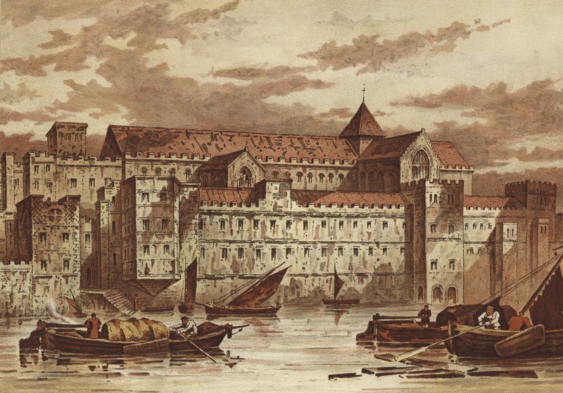O palácio de Savoy, costa (chromolitho) de Waldo Sargeant