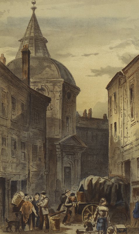 Warwick Lane, Newgate Street, Cidade (chromolitho) de Waldo Sargeant