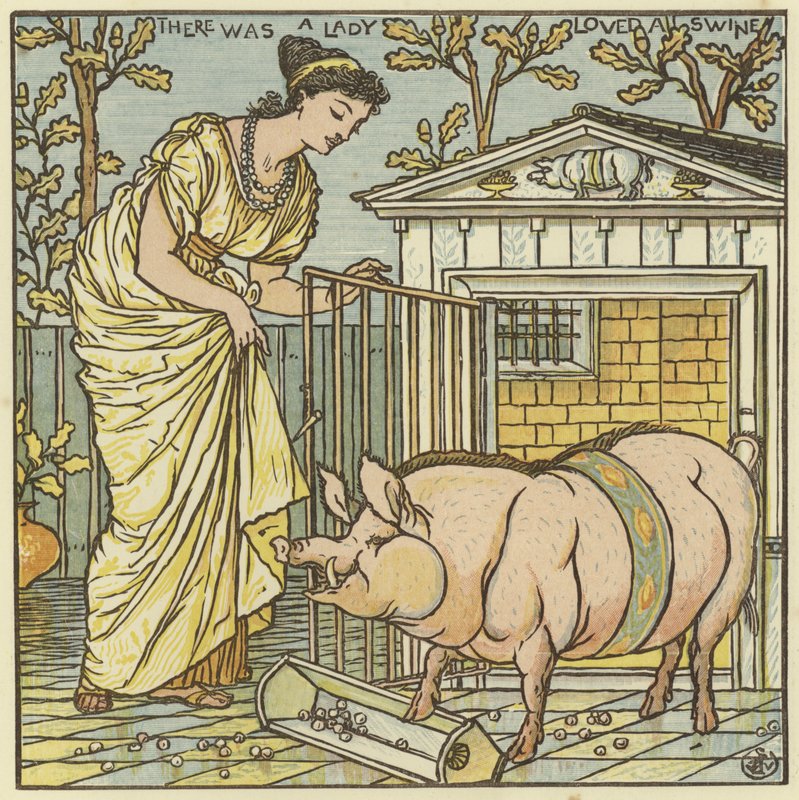 Havia uma senhora amava um porco de Walter Crane