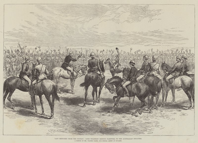 Lord Wolseley despedindo-se da infantaria australiana de Walter Paget