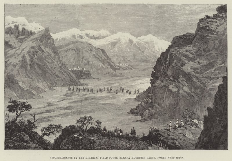 Reconhecimento pela Força de Campo de Miranzai, Cordilheira de Samana, noroeste da Índia de Walter Paget