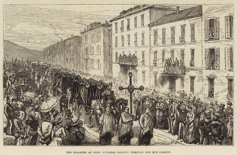 O desastre em Nice, Funeral passando pela Rue Cassini de Walter Paget