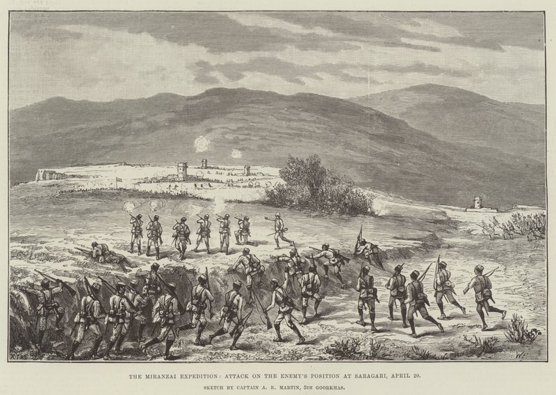 A Expedição Miranzai, Ataque à Posição do Inimigo em Saragari, 20 de abril de Walter Paget