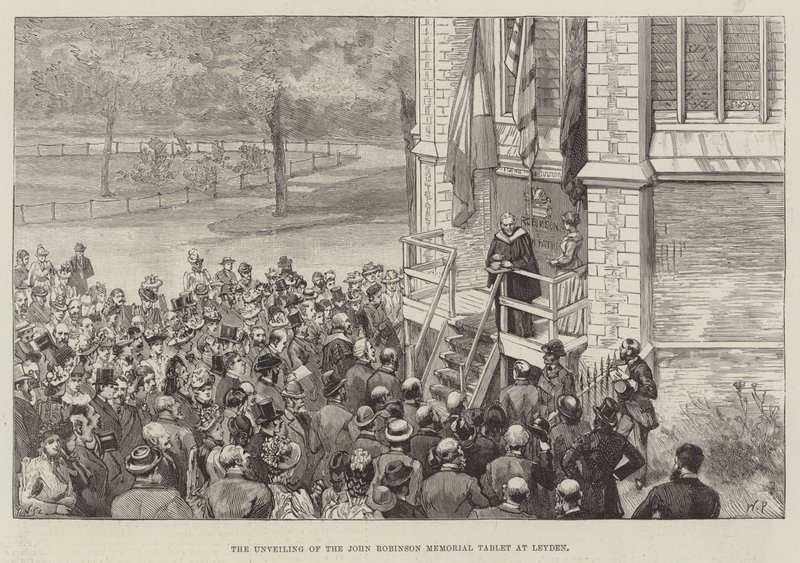A inauguração do John Robinson Memorial Tablet em Leyden de Walter Paget