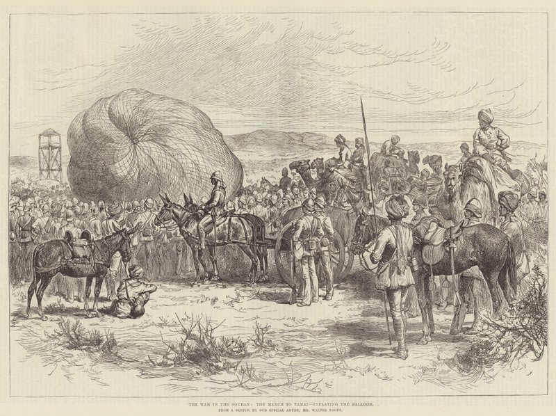 A guerra no Sudão, a Marcha a Tamai, inflando o balão de Walter Paget