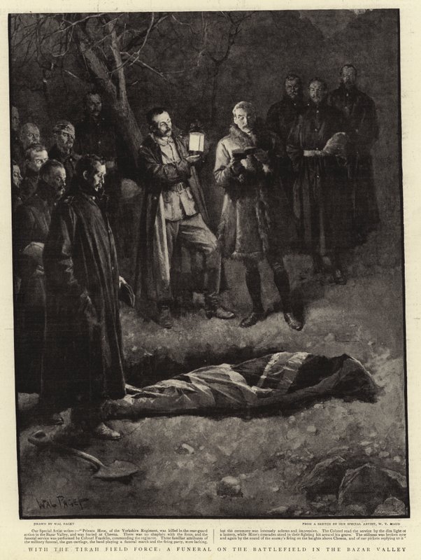 Com o Tirah Field Force, um Funeral no Campo de Batalha no Vale do Bazar de Walter Stanley Paget