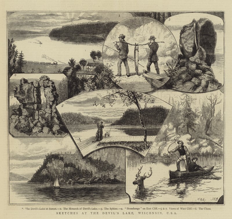 Esboços no lago do diabo, Wisconsin, EUA de Walter William May