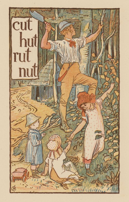 Página de The Golden Primer (cor litho) de Walter (after) Crane