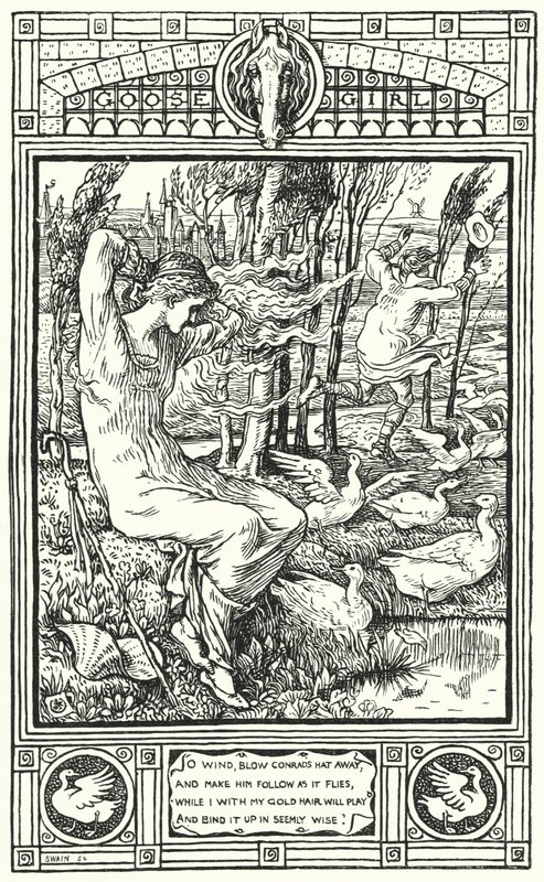 The Goose Girl (gravura) de Walter (after) Crane