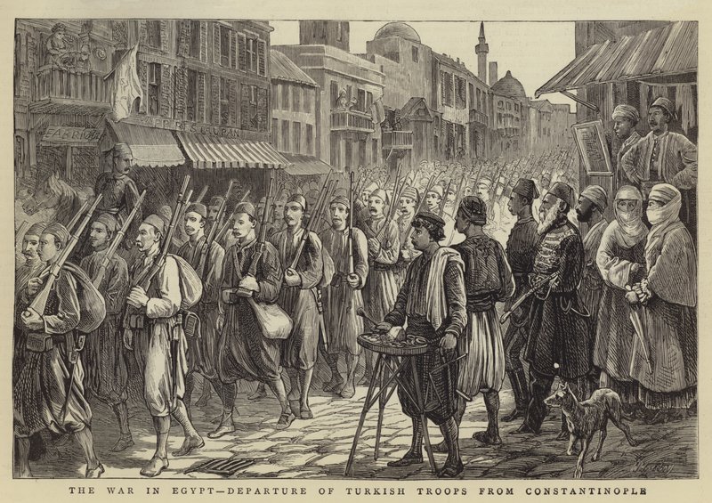 A guerra no Egito, partida de tropas turcas de Constantinopla de Walter Charles Horsley