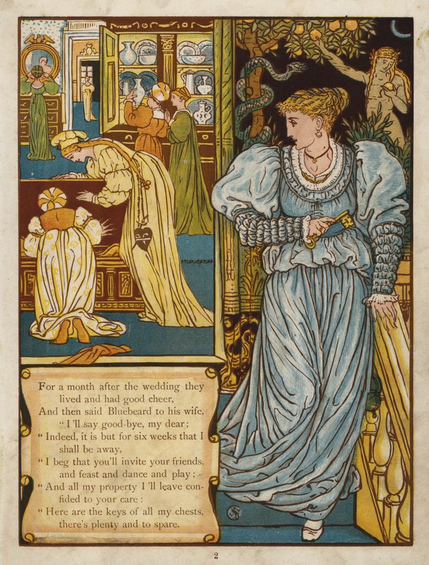 Barba Azul (cor litho) de Walter Crane