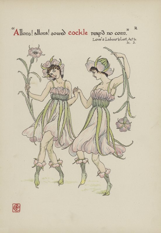 Flores do jardim de Shakespeare de Walter Crane