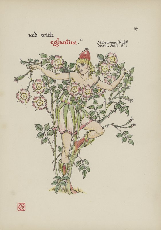 Flores do jardim de Shakespeare de Walter Crane