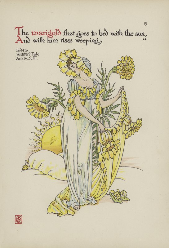 Flores do jardim de Shakespeare de Walter Crane