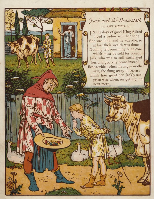 Jack e o pé-de-feijão (cor litho) de Walter Crane