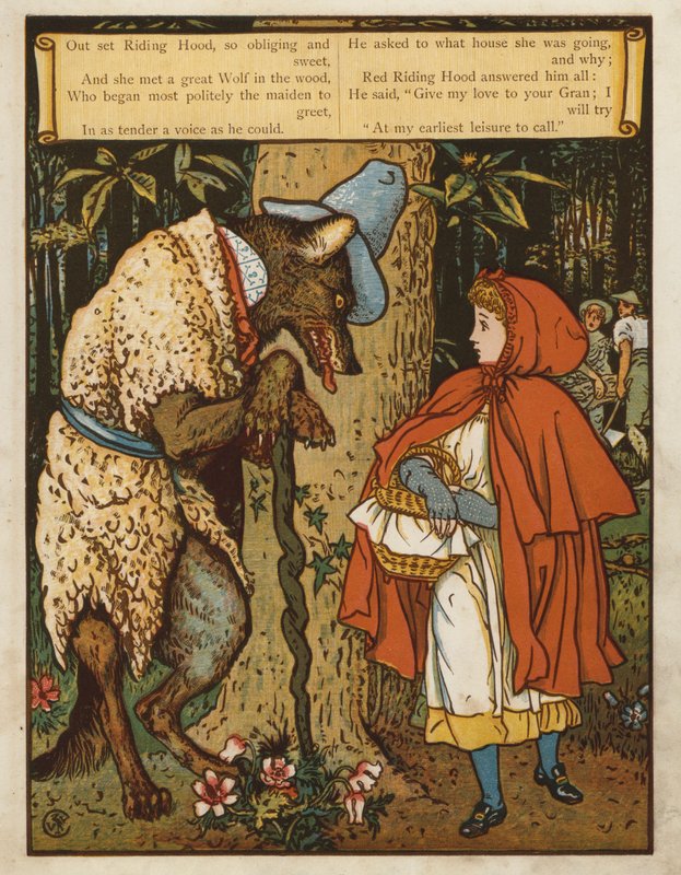 Capuchinho Vermelho (cor litho) de Walter Crane