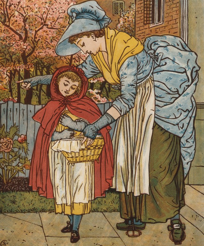 Capuchinho Vermelho (cor litho) de Walter Crane