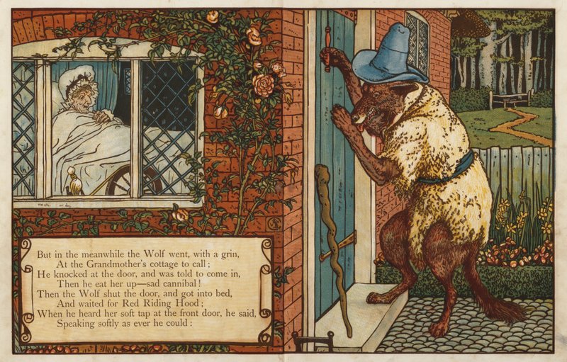 Capuchinho Vermelho (cor litho) de Walter Crane