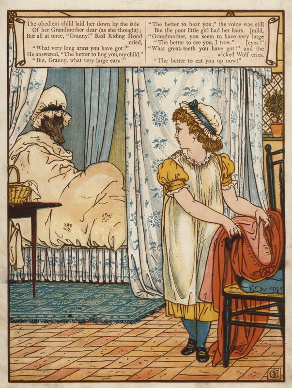 Capuchinho Vermelho (cor litho) de Walter Crane