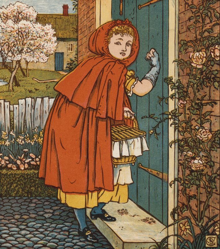 Capuchinho Vermelho (cor litho) de Walter Crane