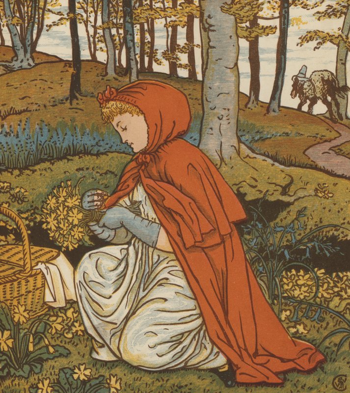Capuchinho Vermelho (cor litho) de Walter Crane